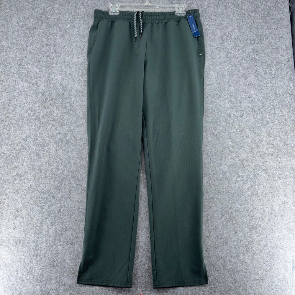 Jaanuu Mens Scrub Pants Dark Green Elastic Waist Drawstring Pockets Medium NEW